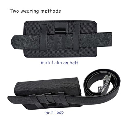 Dual Phone Case for Two Phones, Two Phone Case Holder, One Case Double Layer Holster Pouch with Belt Clip for iPhone 16 15 14 Pro Max 6.6" Large Smartphone - Black
