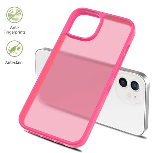 TENOC Phone Case Compatible with iPhone 11, Hot Pink Case Translucent Protective Bumper Matte Hard Back Cover for 6.1 Inch - color: Hot Pink, size: iPhone 11