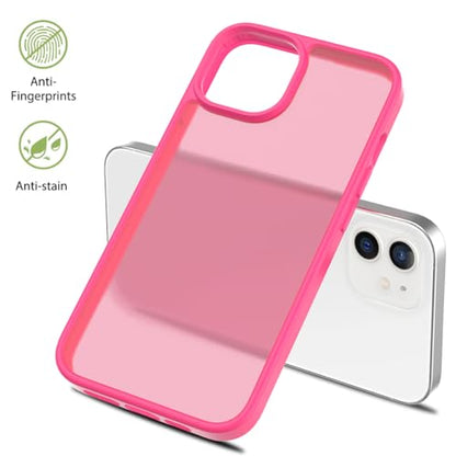 TENOC Phone Case Compatible with iPhone 11, Hot Pink Case Translucent Protective Bumper Matte Hard Back Cover for 6.1 Inch - color: Hot Pink, size: iPhone 11