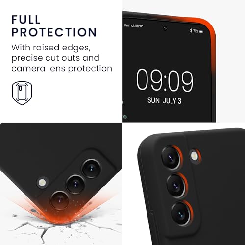 kwmobile Case Compatible with Samsung Galaxy S22 Case - Slim TPU Silicone Phone Cover - Soft Touch Finish - Black - color: black, size: Galaxy S22