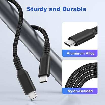 Basesailor USB C to USB C 60W Charging Cable 10FT 2Pack (Black) - color: Black, size: 10FT/3M