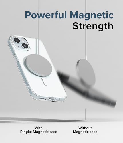 Ringke for iPhone 15 Case [Fusion Magnetic Matte Clear] | Compatible with MagSafe, Oil & Dirt Resistant, Anti-Fingerprint Technology Prevents Oily Smudges, Feels Velvety Soft - size: iPhone 15
