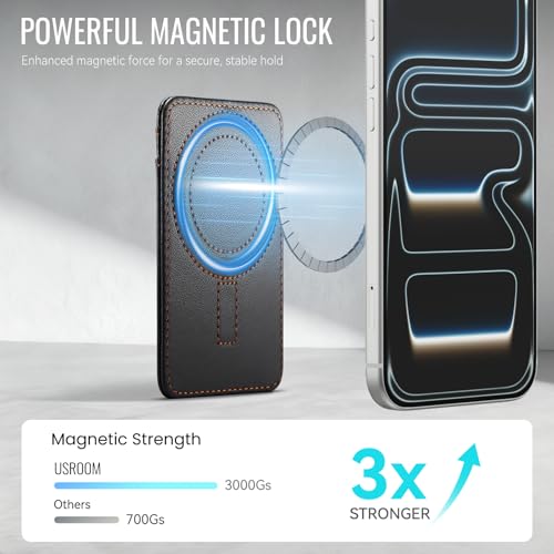 for Magsafe Wallet Magnetic Card Holder RFID Blocking, Black - color: Black