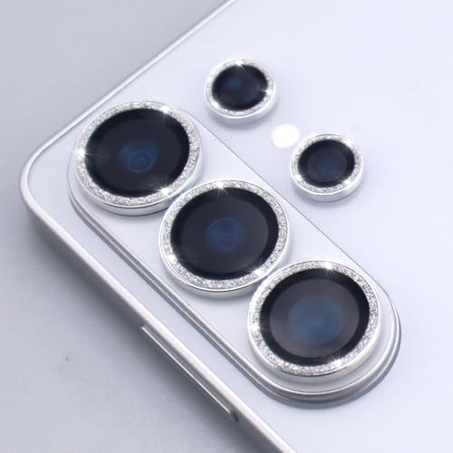 for Samsung Galaxy S26 Ultra Camera Lens Protector, Bling Glitter Metal Ring Tempered Glass Lens Cover Accessories (Silver) - color: Silver