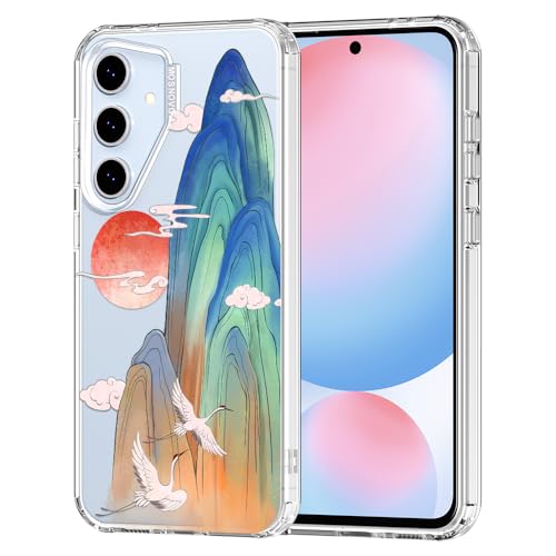 MOSNOVO for Samsung Galaxy S24 FE Case, Shockproof Military-Grade Protection 6.6ft Drop Tested, Clear Phone Case for Galaxy S24 FE, Celestial Cranes Design - color: Clear - Celestial Cranes, size: Samsung Galaxy S24 FE