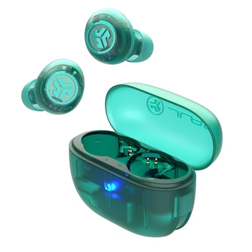 JLab Go Pop ANC True Wireless Earbuds with Dual Connect, Transparent Teal - color: Transparent Teal