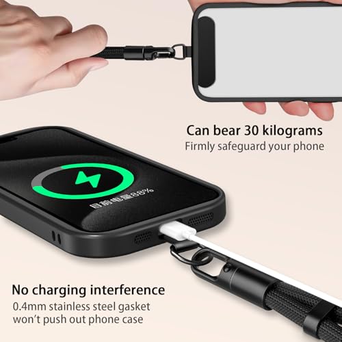 Shugahn Phone Lanyard 2 Pack - Anti-Theft Adjustable Cell Phone Crossbody Neck & Wrist Strap with 2 Metal Tabs, Secure Fit for Most phone Cases, (Fits iPhone/Samsung/Google) - color: Black