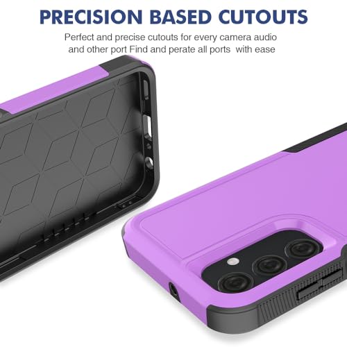 MDCN for Galaxy A25 5G Case: Dual Layer Protective Heavy Duty Cell Phone Cover Shockproof Rugged with HD Screen Protector - Military Protection Bumper Tough - Galaxy A25 5G 2024, Purple - color: Purple (PC) + Black (TPU)