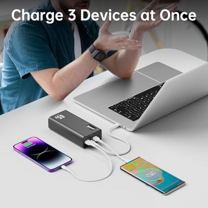 PSOOO Power Bank 65W 27000mAh Laptop Battery Pack - color: Black
