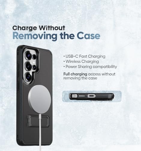 MOTIVE for Samsung Galaxy S26 Ultra Case with Belt Clip and Stand | 6.9" | Case & Holster, MagSafe compatible, built-in Kickstand Horizontal, 360° rotating belt clip, slim low-profile fit - size: s26 Ultra