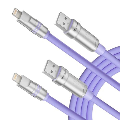 Hichain for iPhone Charger USB A to Lightning Cable Purple 2P / 4 FT - color: Purple, size: 2 Pack / 4 FT