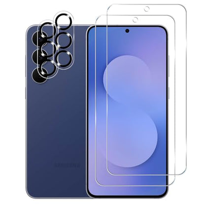 BIGFACE Galaxy S25 FE Tempered Glass Screen Protector + Camera Lens Protector [2 + 2 Pack][Case Friendly][Anti-Scratch][Ultrasonic Fingerprint Unlock] HD Protective Film for Samsung Galaxy S25 FE - size: Galaxy s25 fe(6.7")