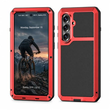 Metal Case for Samsung Galaxy S26 Case 6.3",Full Body Protective Cover Heavy Duty Shockproof [Tough Armour] Aluminum Alloy Case with Silicone Built-in Screen Protector - Red - color: Red