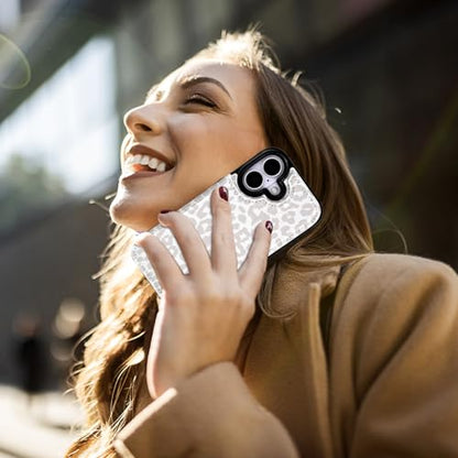 HAOPINSH Wallet Case with Card Holder for iPhone 17 White Leopard Cheetah Pattern Back Flip Folio PU Leather Kickstand Card Slots Case for Women Girls,Magnetic Clasp Shockproof 6.3" - color: White Leopard