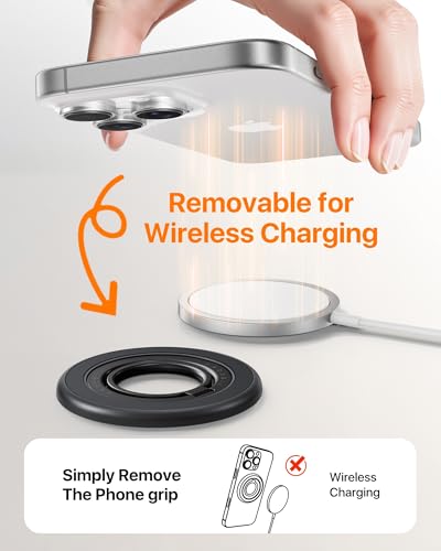 andobil 2026 3rd Gen Stability Magnetic Phone Ring Grip for MagSafe, Black - color: Black