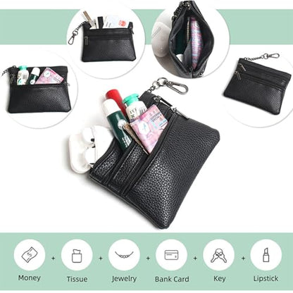 Phone Strap with Zippered Pouch, Clip and Go Strap for Phone with Wallet Crossbody, Adjustable Crossbody Phone Strap-3 - color: Leaves Gray