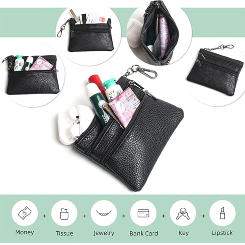 Phone Strap with Zippered Pouch, Clip and Go Strap for Phone with Wallet Crossbody, Adjustable Crossbody Phone Strap-3 - color: Leaves Black
