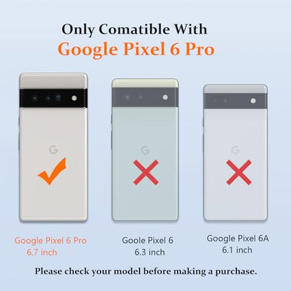 VINVE for Google Pixel 6 Pro Case with Slide Lens Cover, Military Grade Drop Protection, Magnetic Rotated Ring Holder Kickstand Protective Phone Case (Ice Green) - color: Ice Green ,Military Grade 2nd gen.