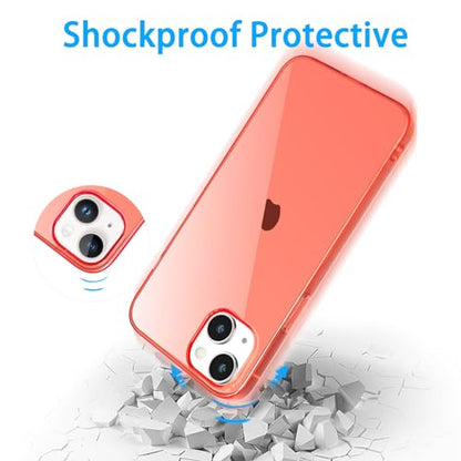 JJGoo Compatible with iPhone 15 Case Clear, Soft Clear TPU Phone Cases, Shockproof Transparent Bumper Cover Slim Thin Phone Case, Translucent Red - color: Red