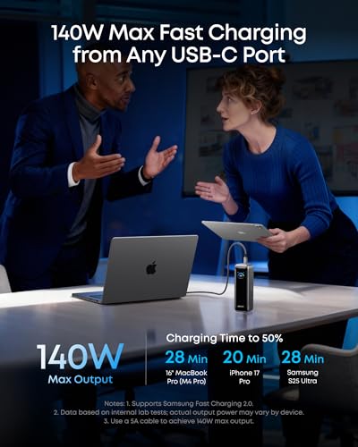 Anker Prime Power Bank, 20,100mAh 3-Port Portable Charger - color: Phantom Gray