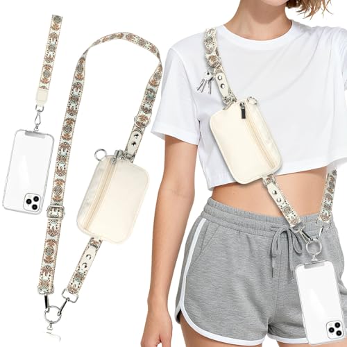Phone Lanyard Crossbody with Detachable RFID Wallet (M5, Large) - color: Multicolor 5, size: Large