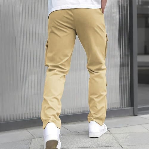 Men Cargo Pants Ripstop Durable Tactical Quick Dry Deep Pockets Construction Travel Job Site Tactical Pants for Men - color: A Khaki, size: XX-Large