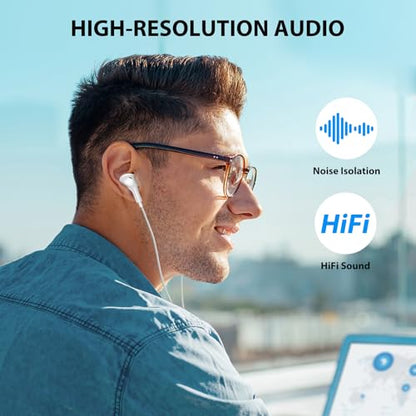 ASKUBSKU Wired Earbuds 3.5mm Headphones for Chromebook PC School, White - color: White
