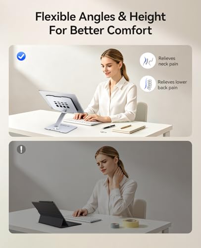 ORICO Sturdy Aluminum Foldable Tablet Stand, Fits iPad 12.9", FB1, Silver - color: Silver