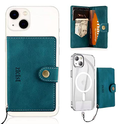 Magnetic Phone Wallet,Compatible with Magsafe Wallet for iPhone 16/15/14 Pro Max/14 Pro/14 Plus/13/12 Series,5 Card Holders with Magsafe and RFID Blocking,Vegan Leather,Teal - color: Teal