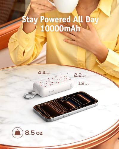 RORRY Flow Portable Charger 10000mAh 40W Wall Plug Power Bank Battery Pack - color: Cherry Print