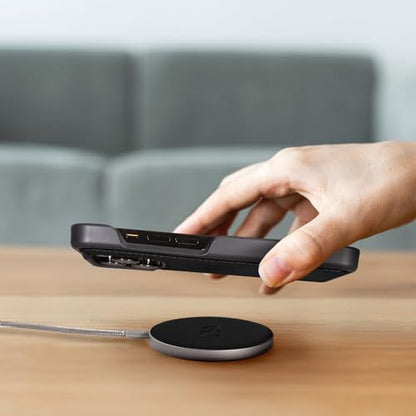 Dreem Empower Magnetic Wireless Charger Pad – Compatible with MagSafe for iPhone 18/17/16/15/14/13/12 & Qi-Certified Devices – Premium Vegan Leather [Black] - color: Black
