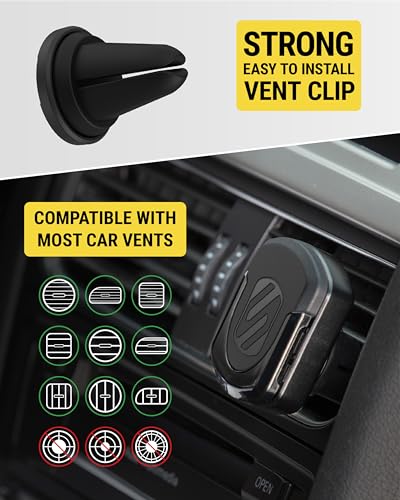 Scosche MMPDVM-SP MagicMount Pop Magnetic Car Dashboard Cell Phone Holder and Vent Mount for Collapsible Phone Grip/Socket, Universal Phone Stand 360° Rotating Head for iPhone and Android Smartphones - style: Dash / Vent