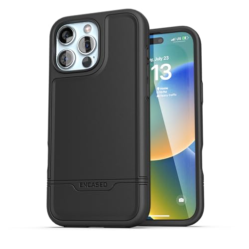 ENCASED Shockproof Case Compatible with iPhone 16 Pro Max - Ultra Protective Heavy Duty Magnetic Phone Cover, Rebel Series (Black) - color: Black, size: iPhone 16 Pro Max