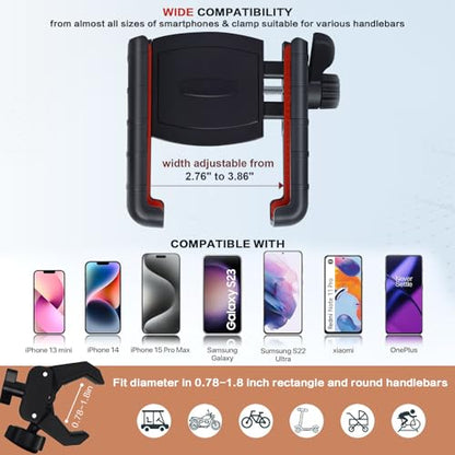 Golf Cart Phone Holder Mount, Quick Lock/Release, 360° Rotatable