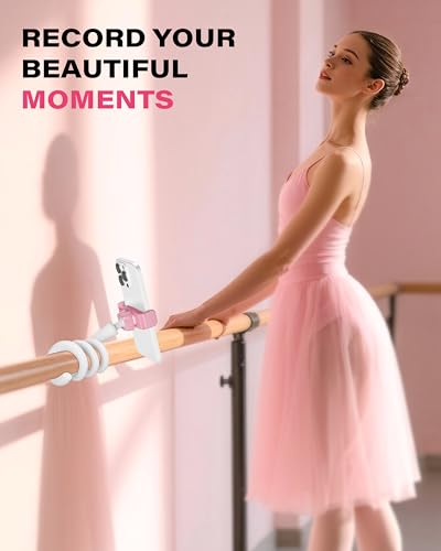A2C Flexible Phone Holder for Treadmill, Treadmill Phone Mount for Gym - color: Pink