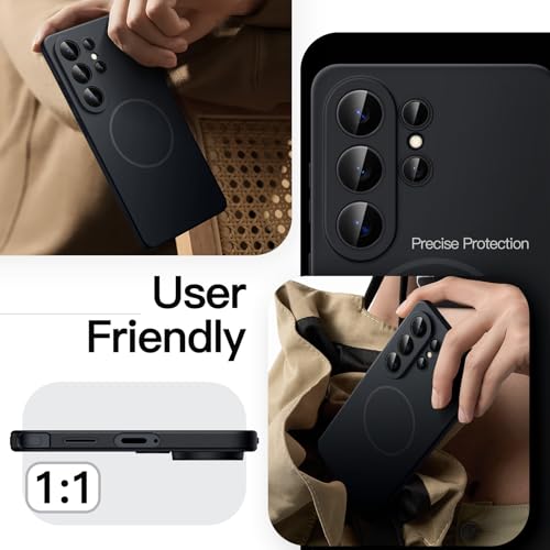 JETech Magnetic Slim Case for Samsung Galaxy S26 Ultra, Black | Compatible with MagSafe, Anti-Slip Grip, Full Camera Lens Protection, Ultra-Thin Lightweight, Matte Finish Phone Cover - color: Black, size: Galaxy S26 Ultra