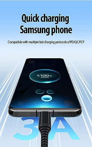 [3 Pack - 10ft USB Type C to USB C 60W PD Fast Charging 10 feet Braided Cables Compatible with iPhone 15, MacBook Pro, iPad mini 6, Air 4, Galaxy S23, Note, Pixel, Pixel, Moto Edge - size: 3-Pack - 10ft
