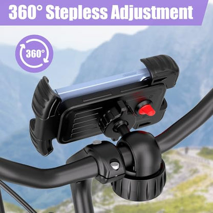 TXV Bike Phone Holder, Motorcycle Phone Mount, 1s Lock | Silicone Protective | Anti-Shock | for iPhone | Samsung | Pixel | 5.1-6.8" Cellphone