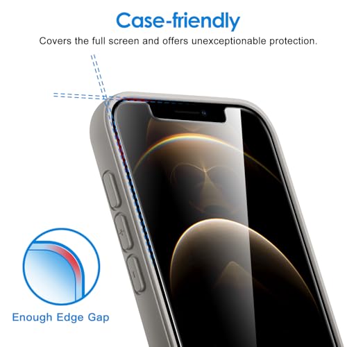 JETech Screen Protector for iPhone 12 Pro Max, 3-Pack | HD Clear, Face ID Compatible, Anti-Scratch Glass - size: iPhone 12 Pro Max
