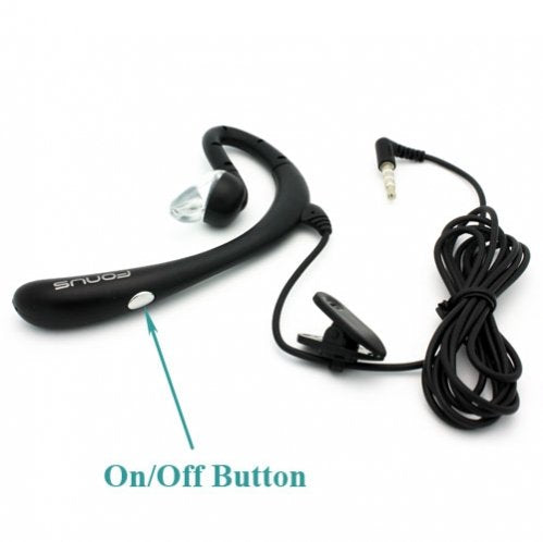 Premium Behind-The-Ear WIRED Hands-free Boom Headset MONO Headphone Single Earphone with Microphone for Verizon Kyocera Brigadier, Verizon Kyocera Hydro Elite C6750, Verizon LG VS890 Enact, Verizon LG Extravert 2, Verizon LG G Pad 8.3