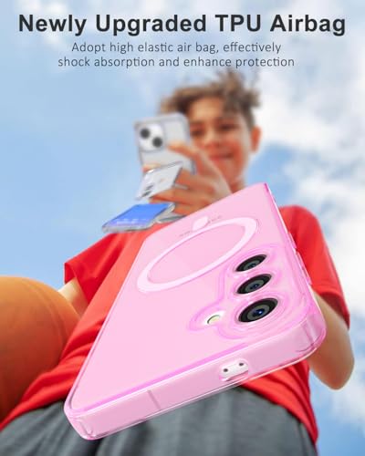 Svanove for Samsung Galaxy S24 FE Case Clear Compatible with Magsafe Silicone, Transparent Thin Magnetic Mag Safe Case Cute, Girly Aesthetic Trendy Slim Hard Rubber Camera Cover Protection, Light Pink - color: Clear Pink, size: S24 FE