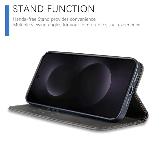 Wallet Case for Samsung Galaxy S25 Edge 2025 6.7 inch - PU Leather Flip Cover with Card Holder Slots, Strong Magnetic Folio Kickstand Phone Case, Black - color: Black, size: Samsung Galaxy S25 Edge 6.7"