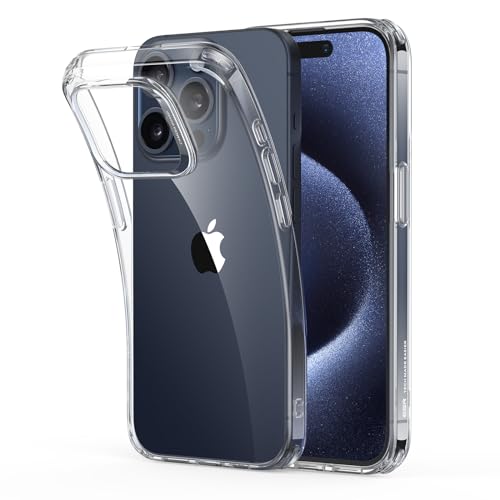 ESR Clear Case for iPhone 15 Case, Shockproof Thin Cover, Yellowing-Resistant Slim Transparent TPU Phone Case, Zero Series, Clear - color: B-Clear