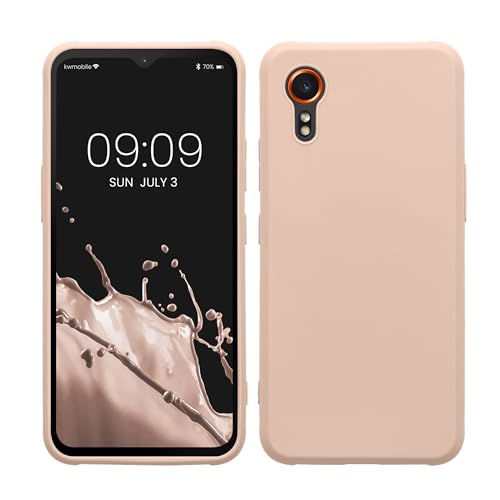 kwmobile Case Compatible with Samsung Galaxy Xcover7 Case - Soft Slim Protective TPU Silicone Cover - Coconut Swirl - color: Coconut Swirl