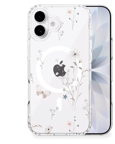 Feams for iPhone 17 Case [Compatible with Magsafe] Slim Shockproof Protective Clear Phone Cover for iPhone 17 6.3" Women Girls, Meadow Floral - color: Meadow Floral, size: for iPhone 17 (6.3 Inch)