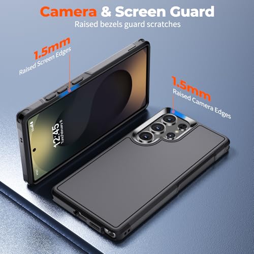 zapica Designed for Samsung Galaxy S25 Ultra Case, Black | Military Grade Drop Protection, Dual Layer Structure Design, Heavy Duty Shockproof Non-Slip Phone Cover - color: Black, size: Samsung Galaxy S25 Ultra 6.9''
