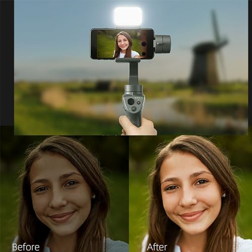 Fotorgear Universal Magnetic Selfie Light for All Smartphones & Gimbals, Slim LED Vlog Fill Light with 3 Color modes, Compatible with iPhone DJI, Insta360