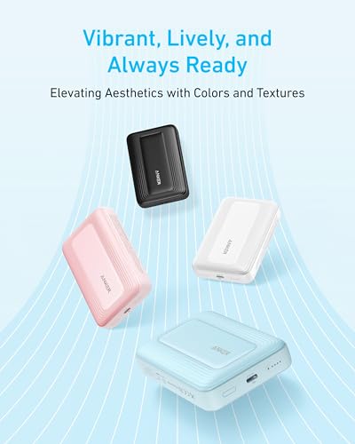 Anker Zolo Magnetic Power Bank,10,000mAh Magsafe Portable Charger | Compact Wireless Battery Pack with 30W Max Fast Charging, Skin-Friendly and Durable Design for Travel - color: Blue