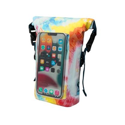 geckobrands Waterproof Phone Tote with 2L Dry Bag and Adjustable Strap – Protect Your Phone and Valuables While on The Go - color: Summer Tie Dye