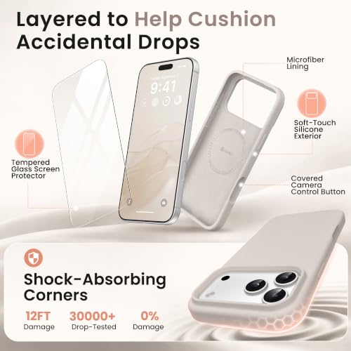 GONEZ Magnetic for iPhone 17 Pro Case, Silicone Cover Stone - color: A-Stone, size: Iphone 17 Pro